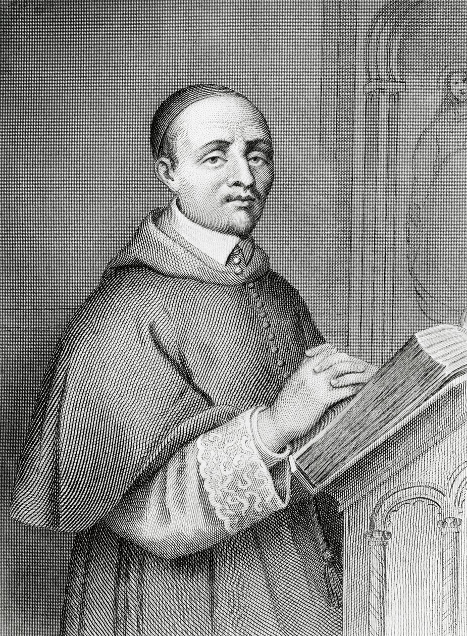 Portrett av Giulio Alberoni (1664-1752), italiensk kardinal og statsmann, statsminister for Philip V av Spania, gravering av Pierre-Gustave-Eugene Staal (1817-1882) av Pierre Gustave Eugene (1817 82) Staal