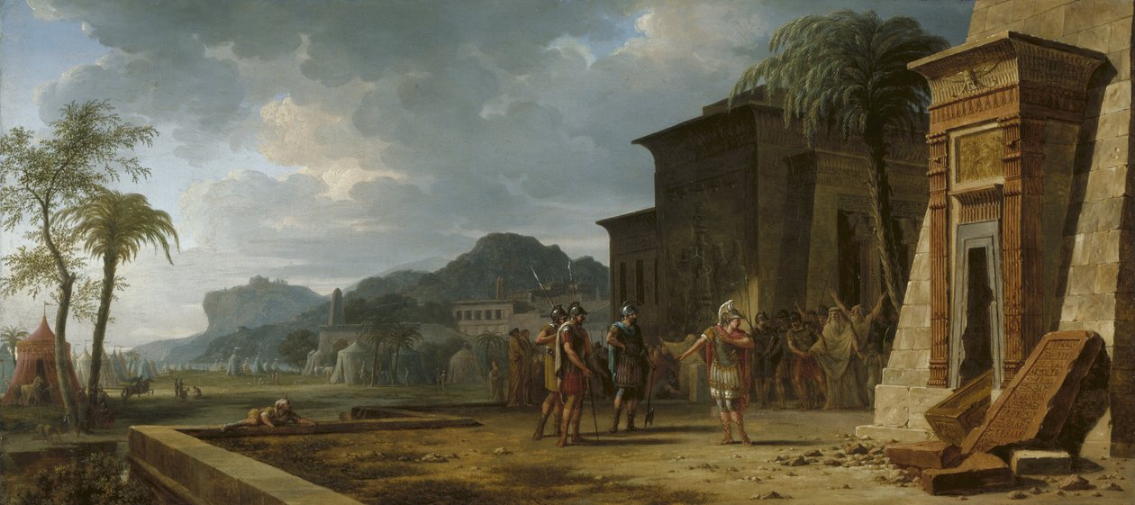 Alexander ved graven til Kyros den store, 1796 av Pierre Henri de Valenciennes