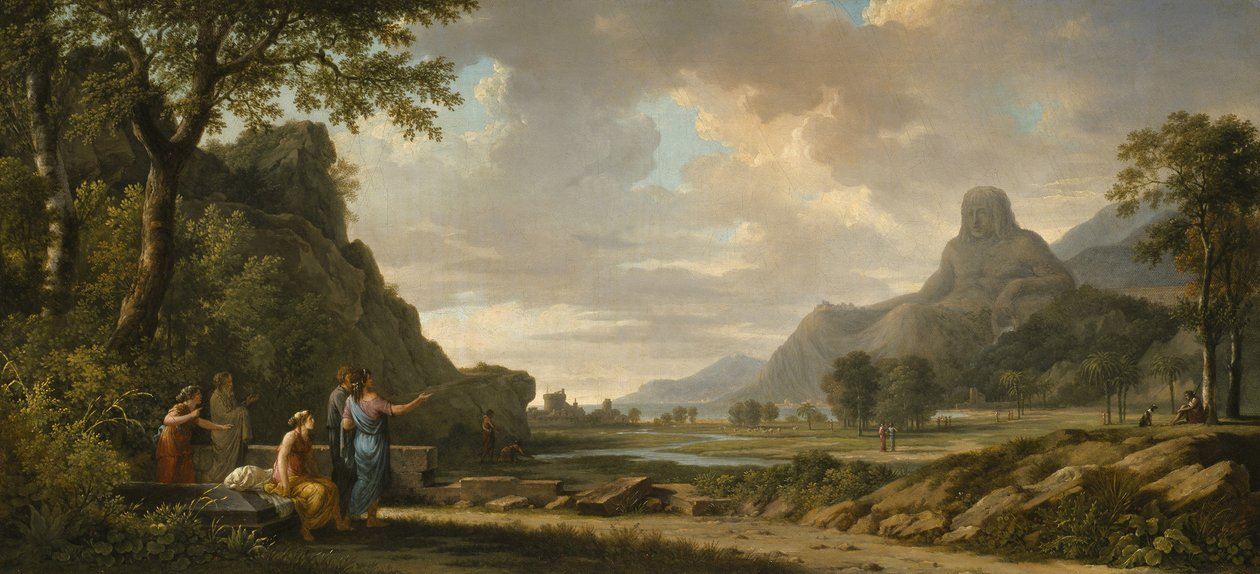 Athos-fjellet skåret ut som et monument til Alexander den store, 1796 av Pierre Henri de Valenciennes