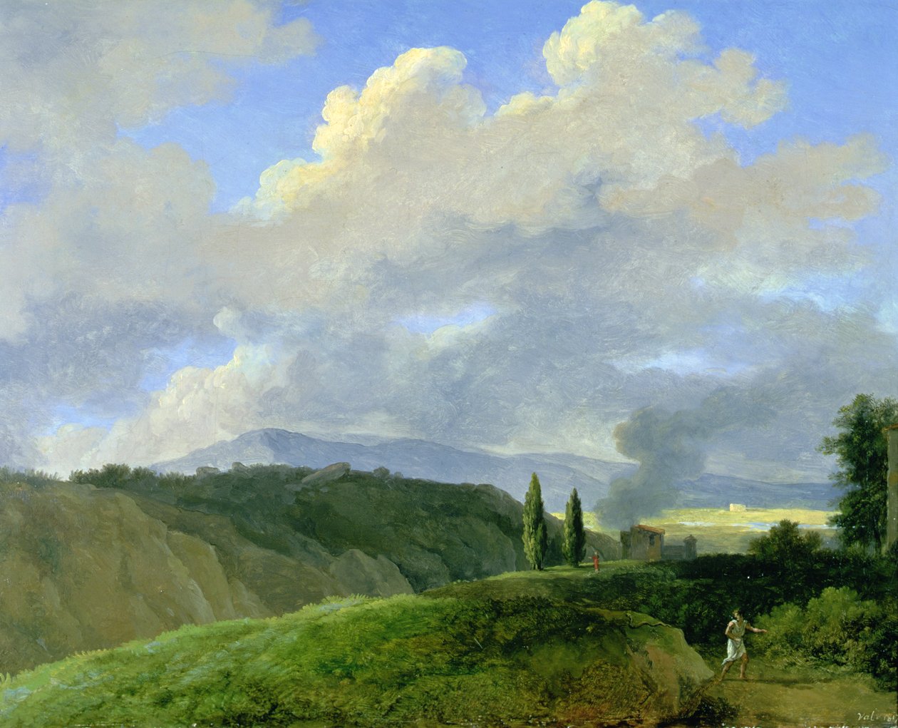 Fjelllandskap med figurer (olje på lerret) av Pierre Henri de Valenciennes