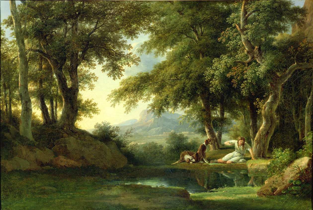 Narcissus beundrer sin refleksjon av Pierre Henri de Valenciennes