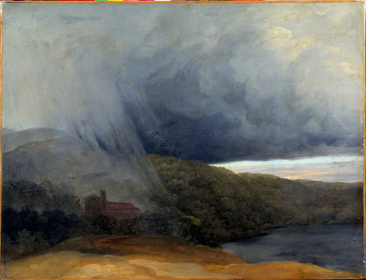 Storm ved en innsjø. Pierre-Henri De Valenciennes (1750-1819) av Pierre Henri de Valenciennes