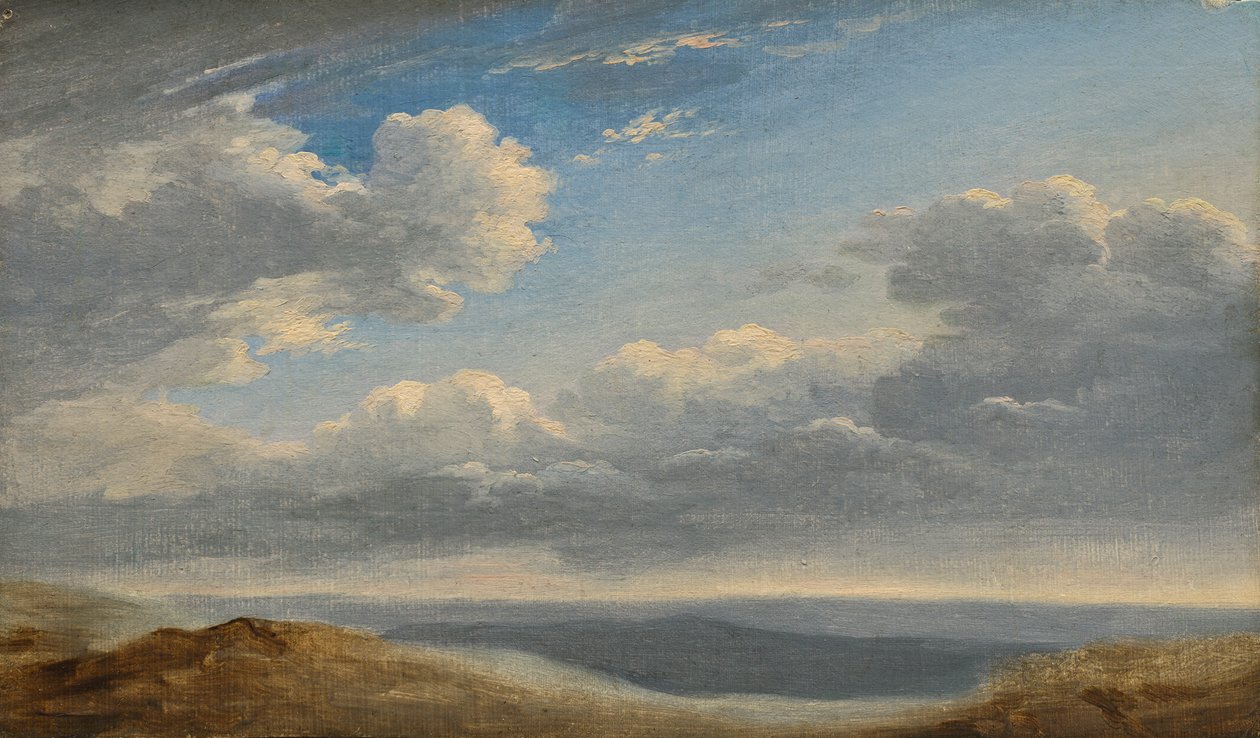 Study of Clouds over the Roman Campagna c.1782-85 (olje på papir på papp) av Pierre Henri de Valenciennes