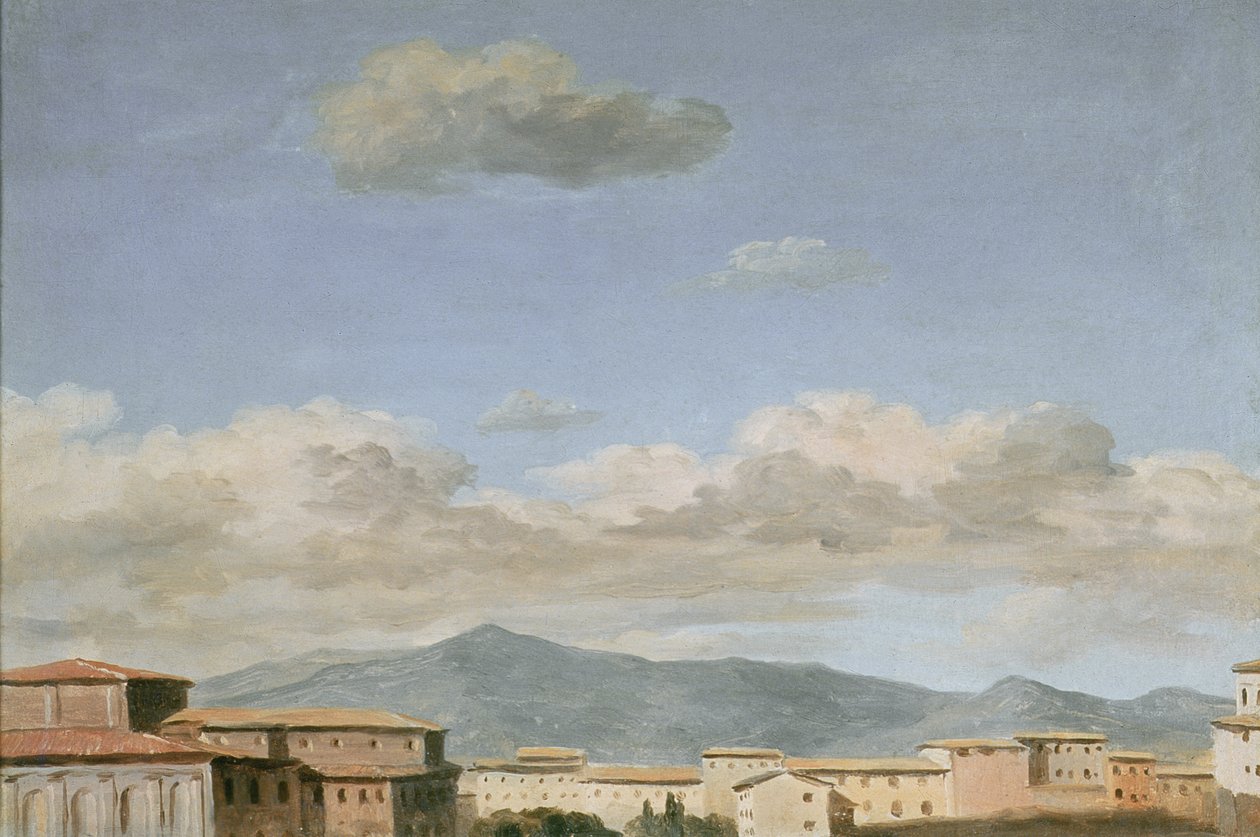 Studie av himmelen ved Quirinal (olje på papir montert på kort) av Pierre Henri de Valenciennes