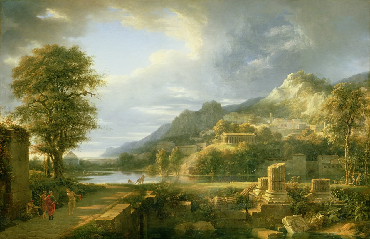 Den gamle byen Agrigentum, 1787 av Pierre Henri de Valenciennes