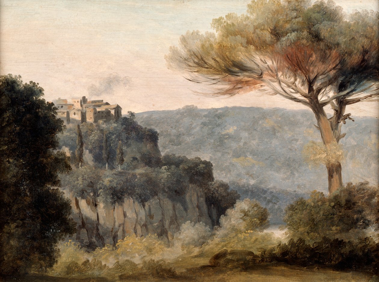 Landsbyen Nemi, sent på 1700-tallet av Pierre Henri de Valenciennes
