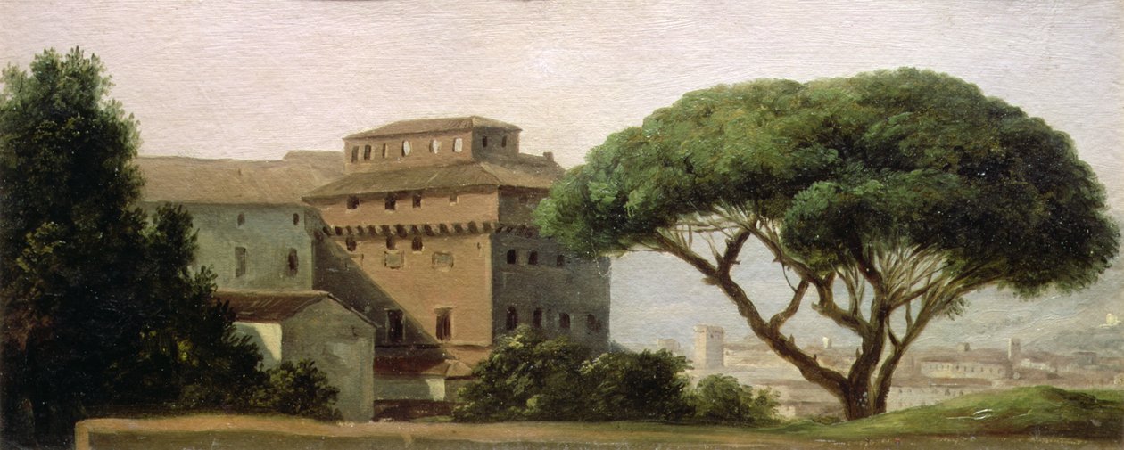 Utsikt over klosteret Ara Coeli: paraplyfuruen (olje på papir) av Pierre Henri de Valenciennes