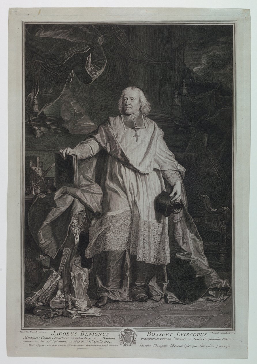 Portrett av kardinal Jacques Benigne Bossuet (1627-1704) av Pierre Imbert Drevet