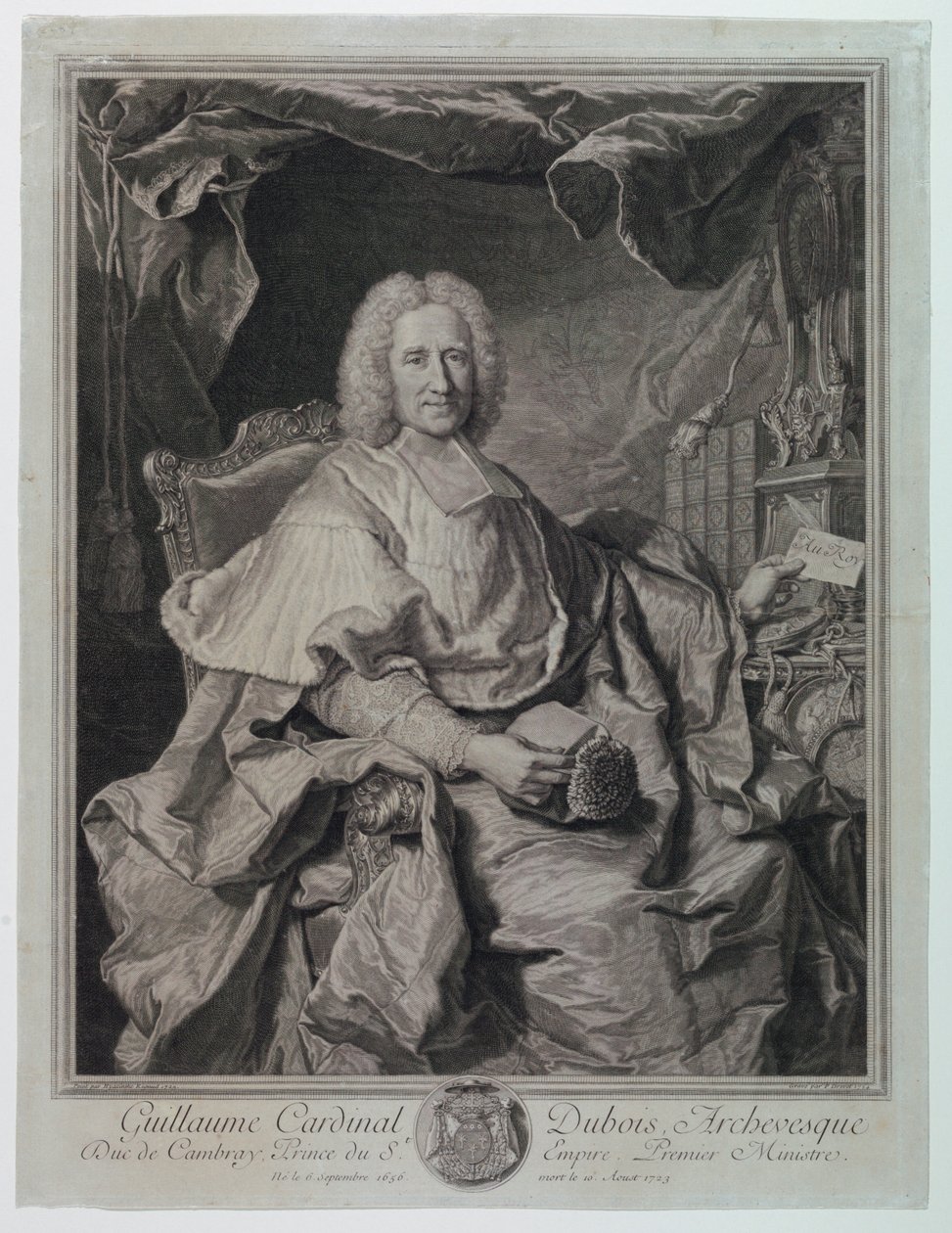 Portrett av Guillaume Cardinal Dubois (1650-1723) av Pierre Imbert Drevet