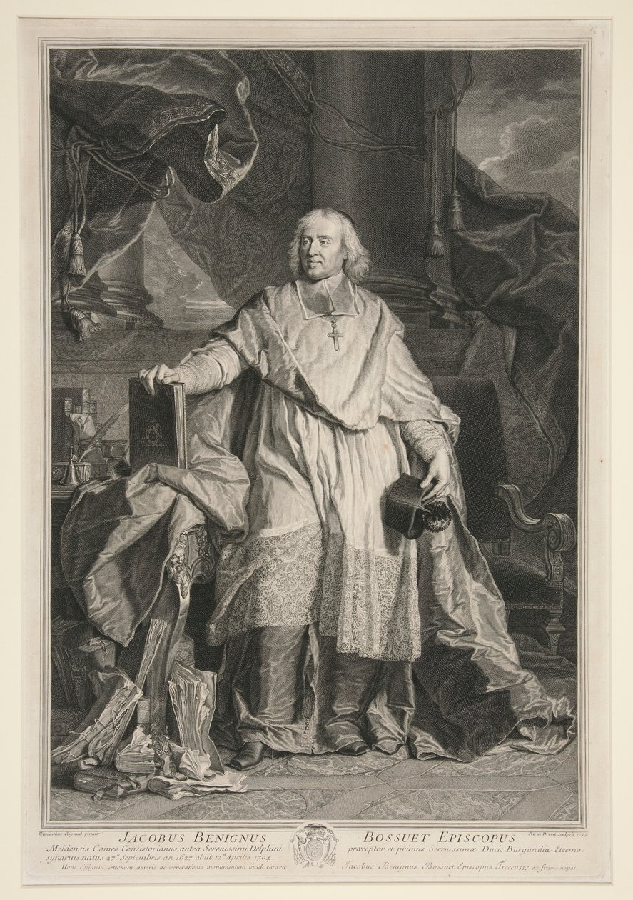 Portrett av Jacques Benigne Bossuet av Pierre Imbert Drevet