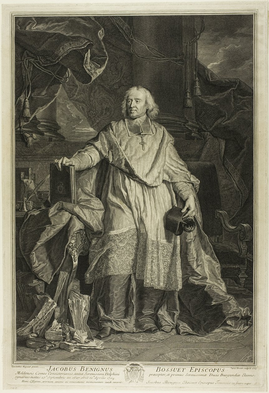 Portrett av Jacques Bénigne Bossuet, biskop av Meaux av Pierre Imbert Drevet