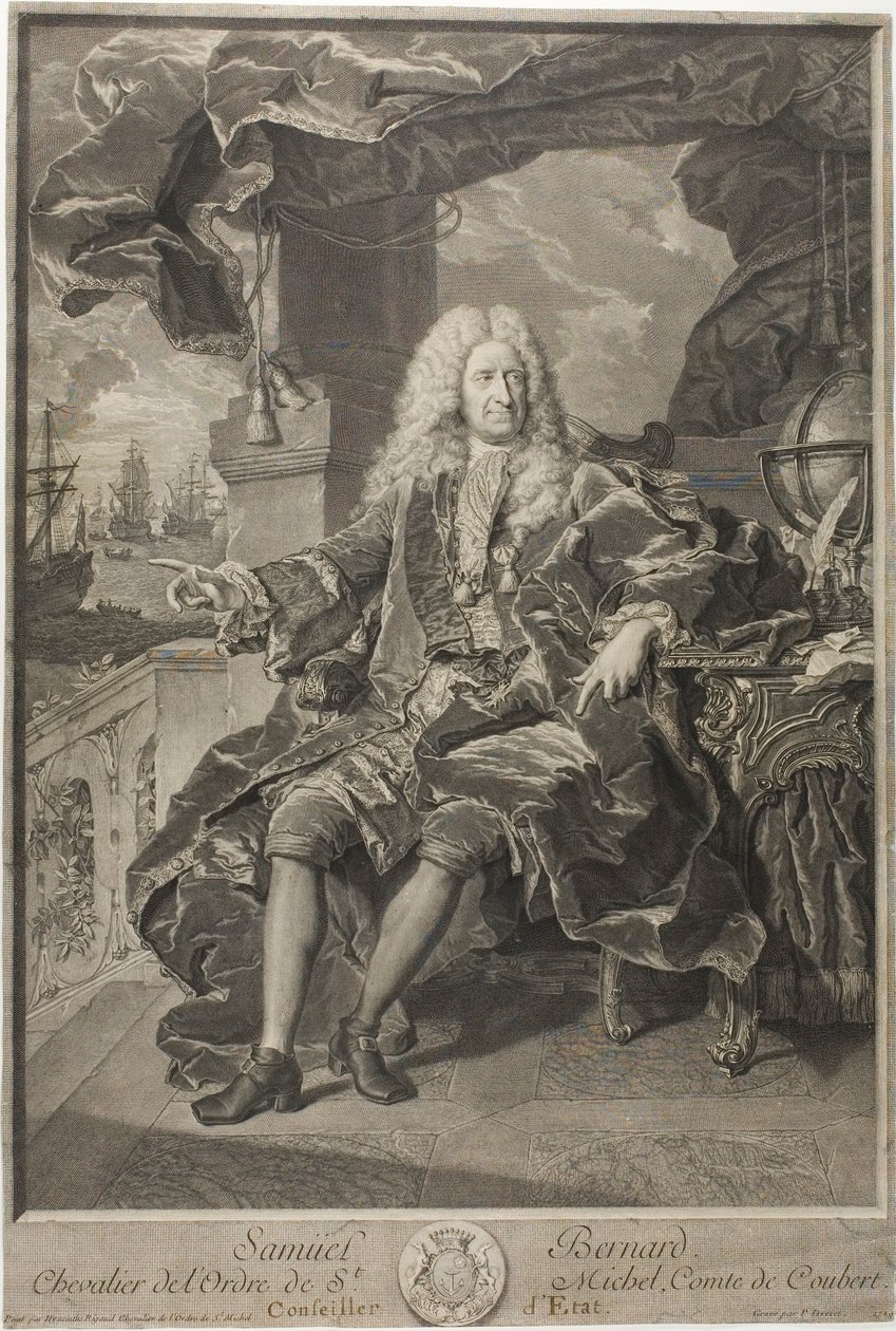 Portrett av Samuel Bernard, statsrådgiver av Pierre Imbert Drevet
