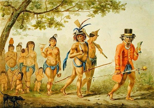 Mars av en stamme, ca. 1839 (akvarell på papir) av Pierre J. Benoit
