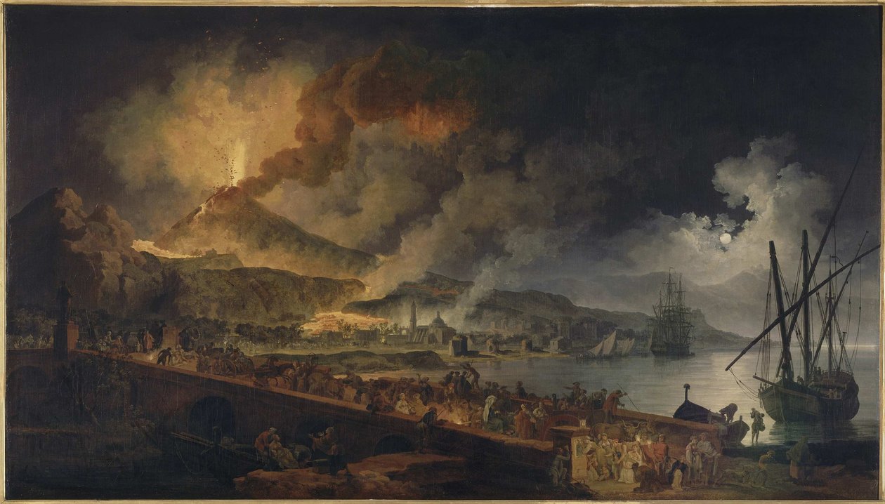Vesuvs utbrudd sett fra Portici, ca 1767. av Pierre Jacques Volaire