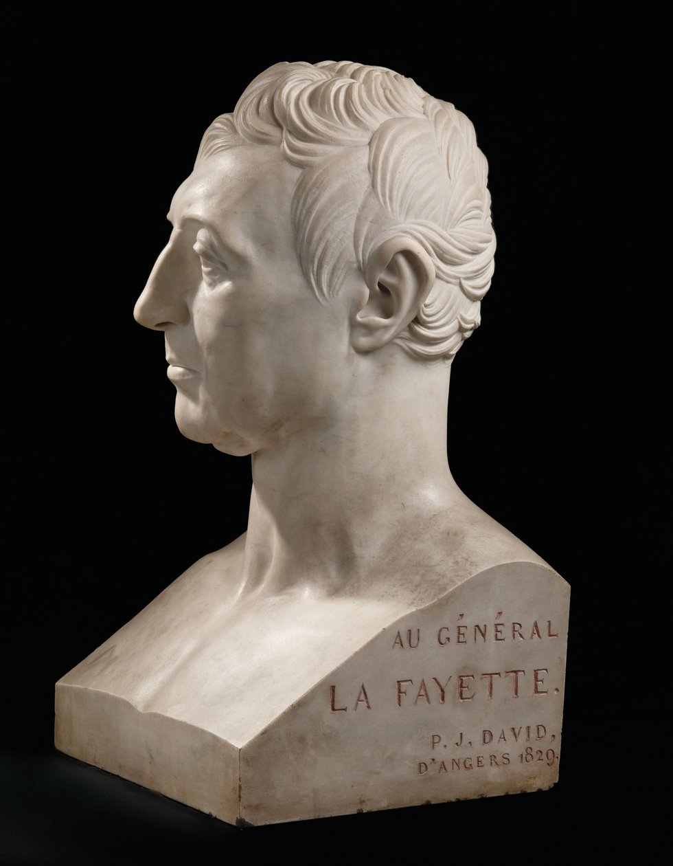 Byste av Marie-Joseph-Gilbert du Motier, Marquis de La Fayette av Pierre Jean David dAngers