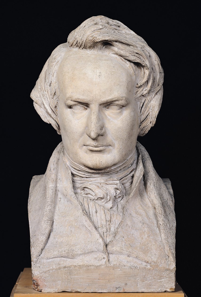 Byste av Victor Hugo (1802-85) 35 år gammel, 1837 (gips) av Pierre Jean David d
