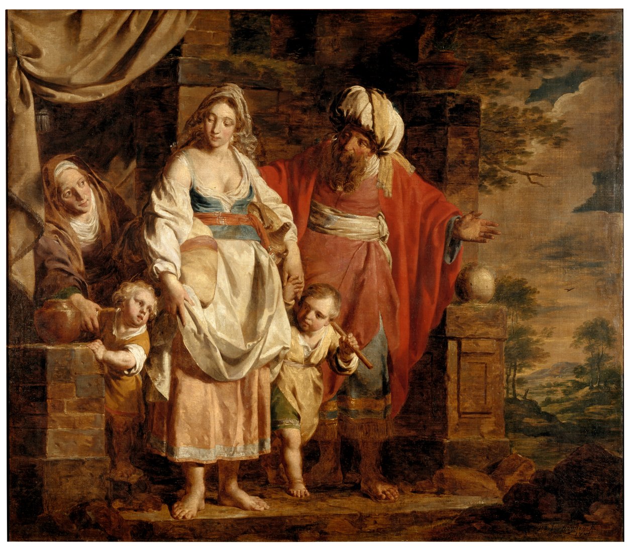 Historien om Abraham (olje på panel) av Pierre Joseph Verhaghen