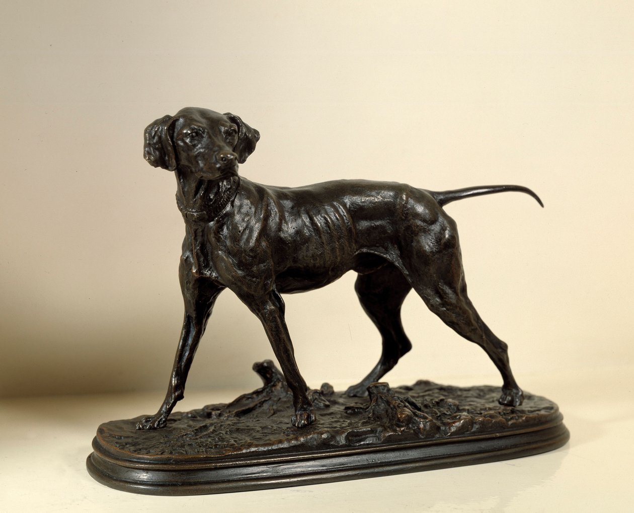 Braque, jakthund Bronseskulptur av Pierre Jules Mene (1810-1879) 1843 Privat samling av Pierre Jules Mene