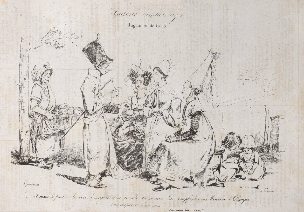 Mythological Gallery: Judgment of Paris, ca. 1829-31. av Pierre Langlumé
