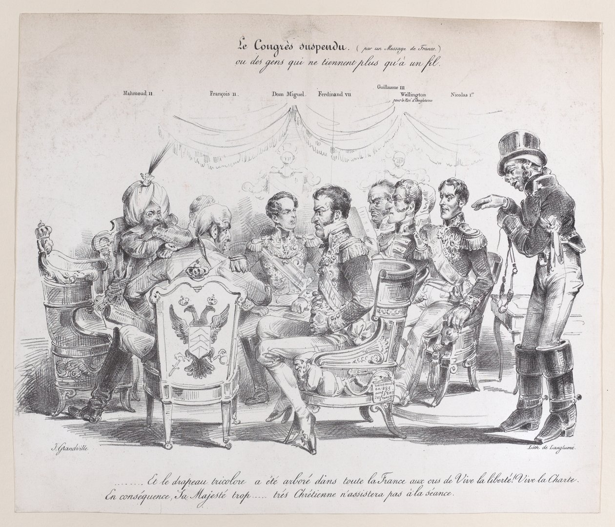 Den suspenderte kongressen, ca. 1829. av Pierre Langlumé