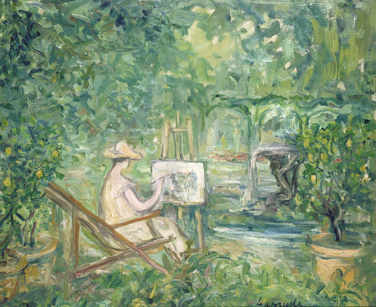 Kvinnemaler i et landskap, 1900-10 av Pierre Laprade