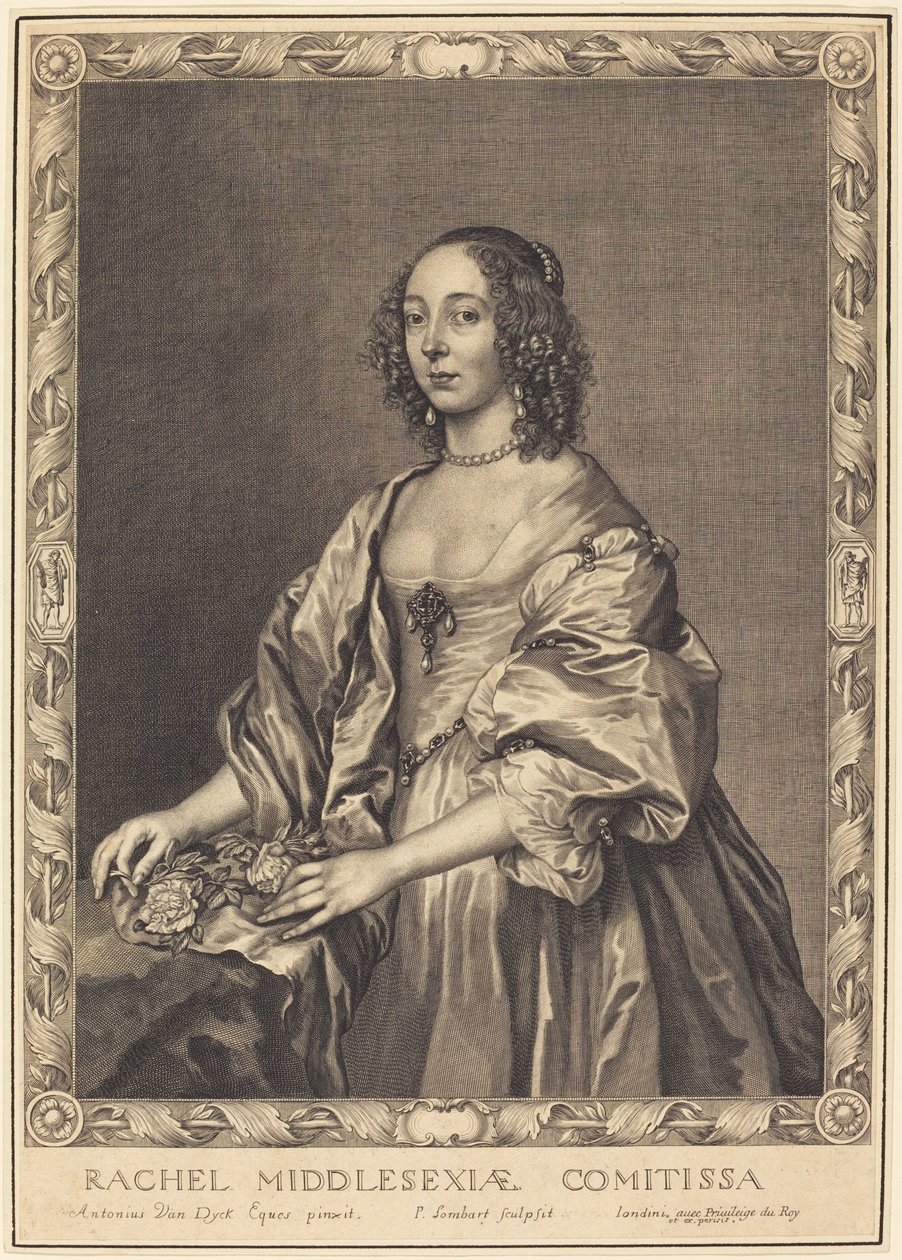 Rachel, grevinne av Middlesex av Pierre Lombard after Sir Anthony van Dyck