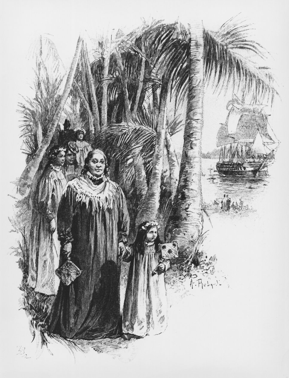 Dronning Pomare IV (1827-77) av Tahiti, illustrasjon fra 