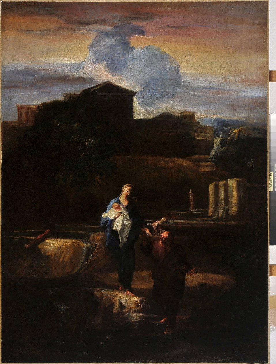 Flyturen til Egypt. Maleri av Pierre Louis Cretey (Pierre-Louis Cretey av Pierre Louis Cretey or Cretet