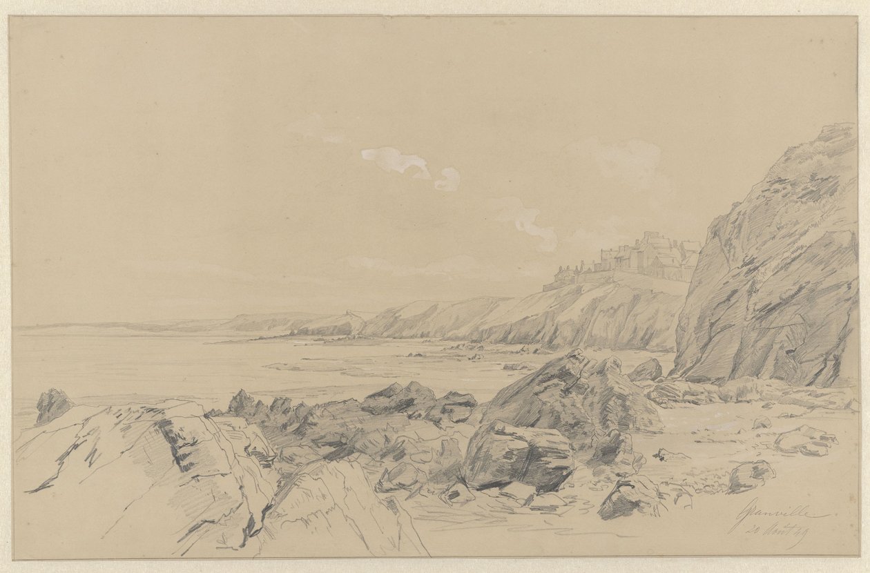 Kystlandskap i Granville av Pierre Louis Dubourcq