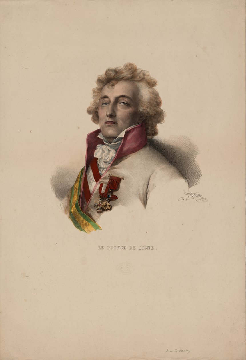 Portrett av Charles-Joseph, Prince de Ligne 1735-1814, 1825 av Pierre Louis Henri Grevedon