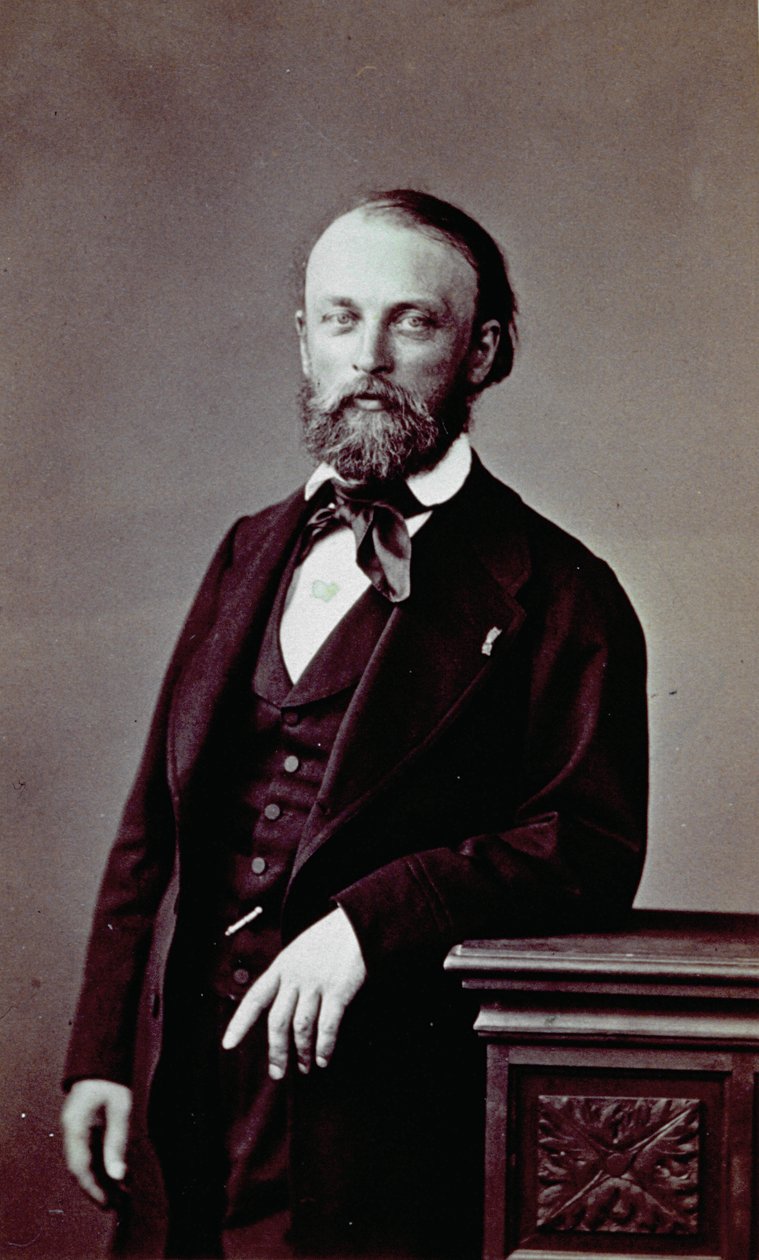 Portrett av den franske maleren Auguste Bonheur i elegant kjole fra den romantiske perioden av Pierre Louis Pierson