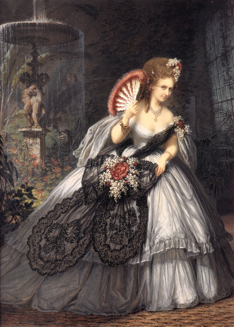 Italienske Virginia Oldoini, grevinne av Castiglione, kalt Ritrosetta, foto av Pierre-Louis Pierson med gouache av Aquilin Schad, 1864 av Pierre Louis after Pierson