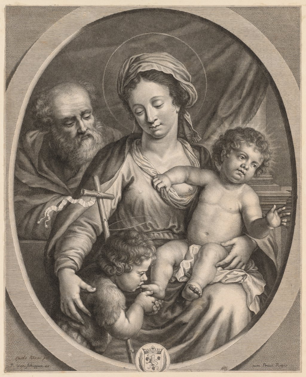 Holy Family og S. John. av Pierre Louis van Schuppen