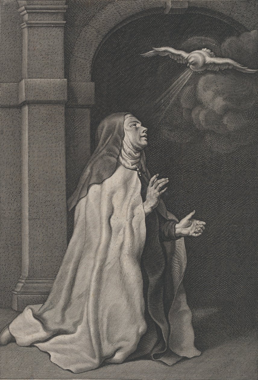 Saint Teresa of Avilas Vision of the Dove, ca. 1650. av Pierre Louis van Schuppen