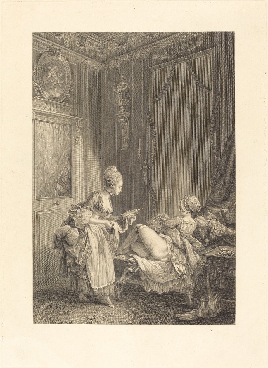 Den nysgjerrige av Pierre Maleuvre after Pierre Antoine Baudouin