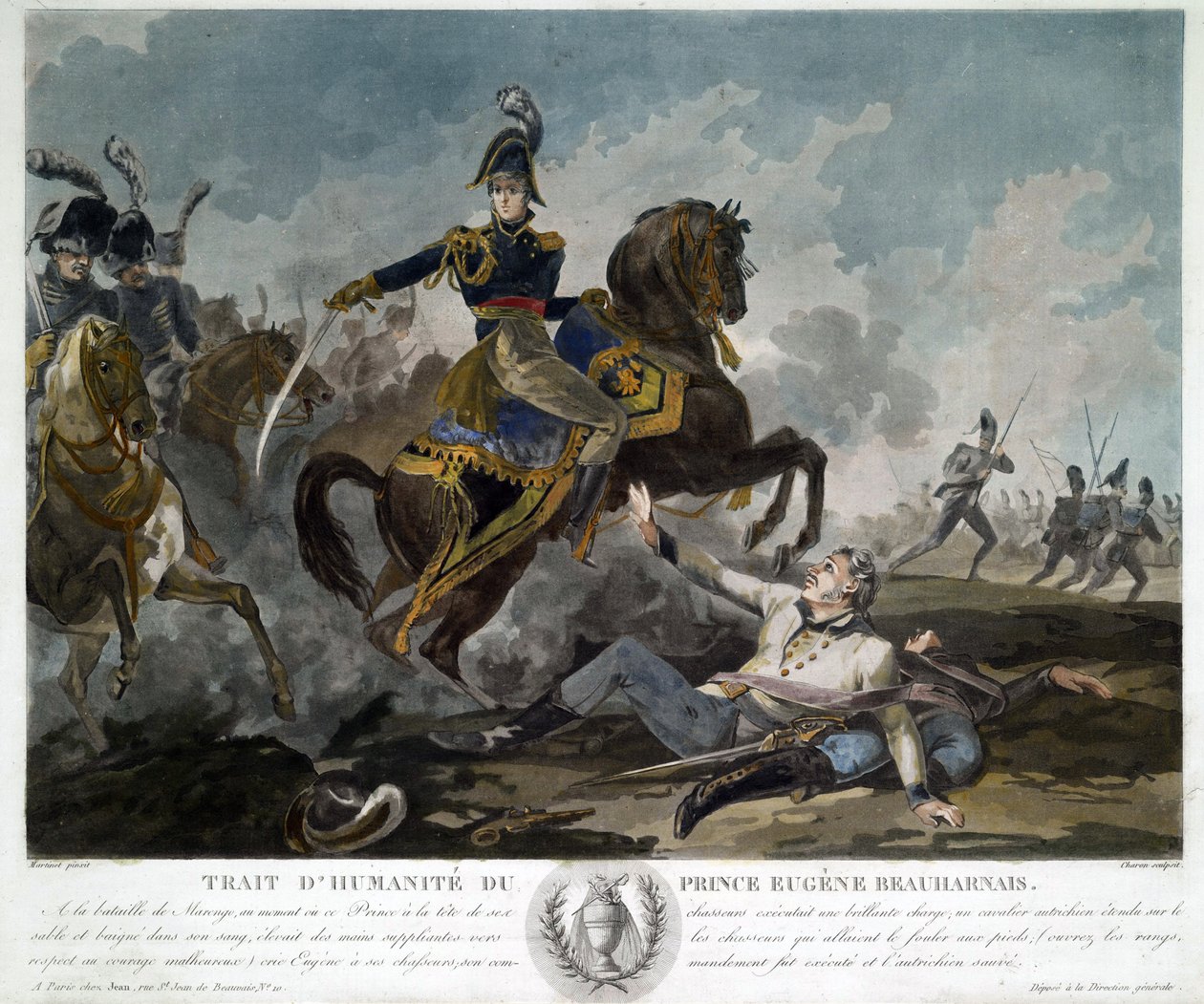 The Continence of Eugene de Beauharnais (1781-1824) - Martinet, Pierre (1781-?) - ca 1814 - Aquatint - 34,8x42 - Privat samling av Pierre Martinet