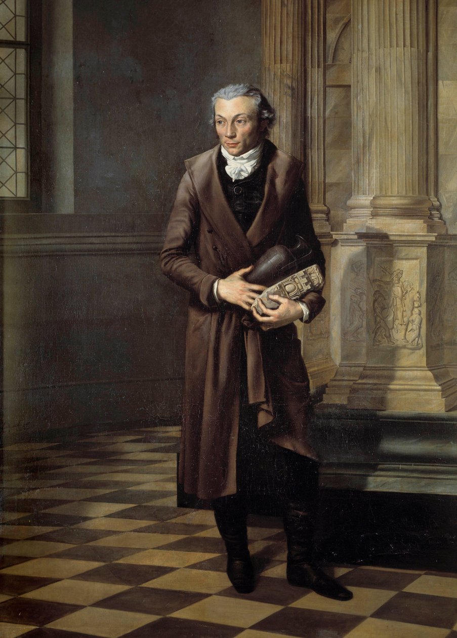Portrett av Alexandre Lenoir (1761-1839) kurator for musee des monuments français Maleri av Pierre M. Delafontaine (1774-1860) 1802 Søn. 2,20 x 1,61 m - Portrett av Alexandre Lenoir (1761-1839), kurator for museet for de franske monumentene. Maleri av Pierre Maximilien Delafontaine