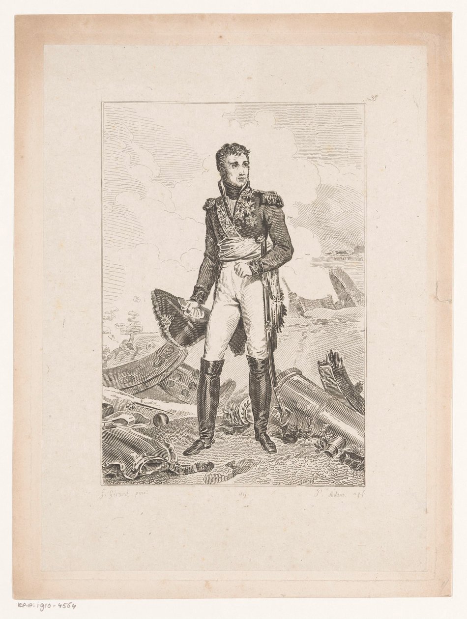 Portrett av Jean Lannes, hertugen av Montebello Samling av historiske portretter av baron Gérard (serietittel) Collection des Portraits historiques de Mr. le Baron Gérard (serietittel) av Pierre Michel Adam