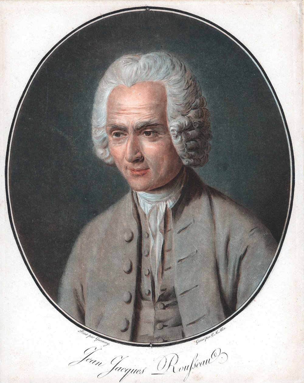 Jean-Jacques Rousseau 1712-78, fransk politisk filosof av Pierre Michel Alix