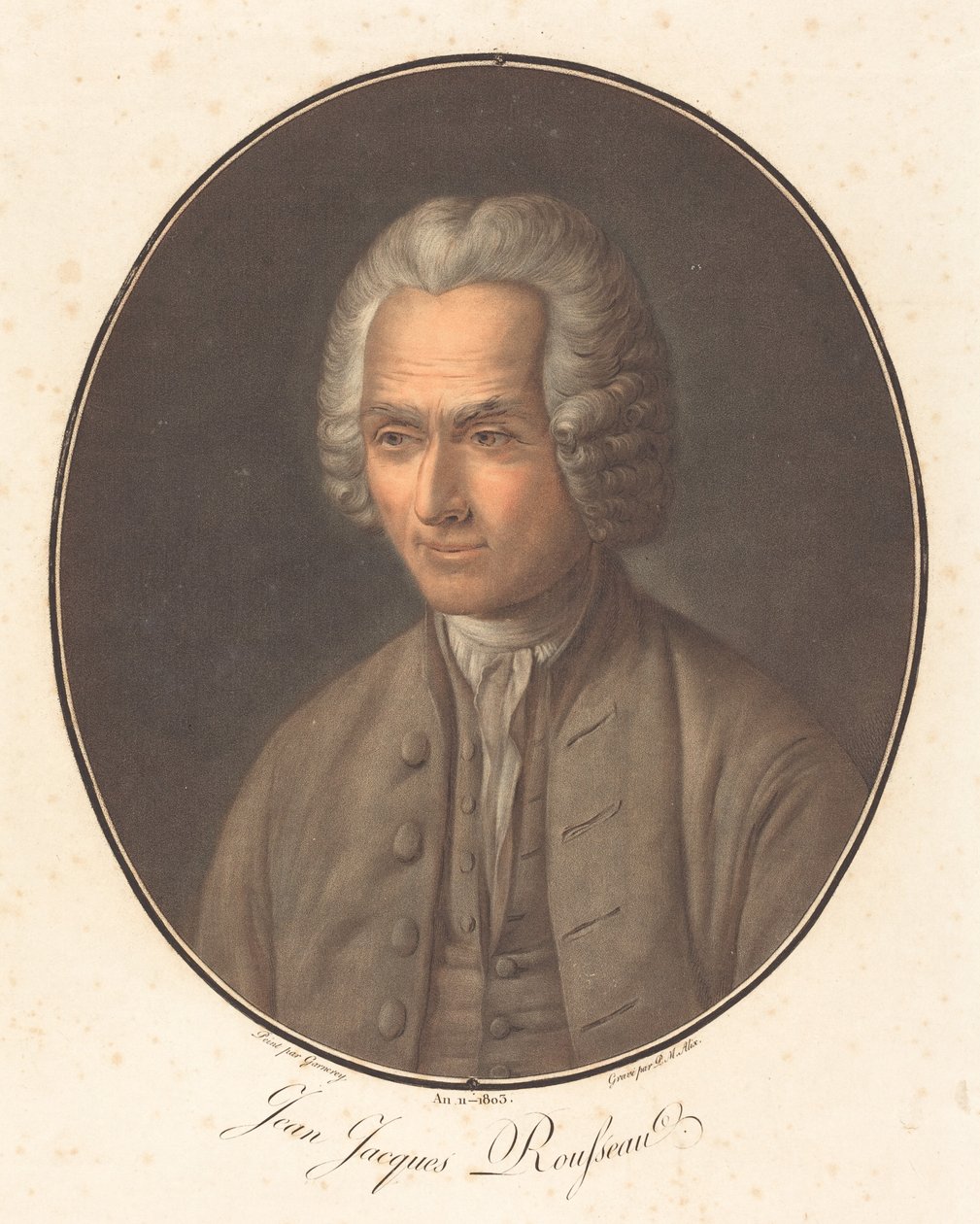 Jean Jacques Rousseau, i eller etter 1803. av Pierre Michel Alix