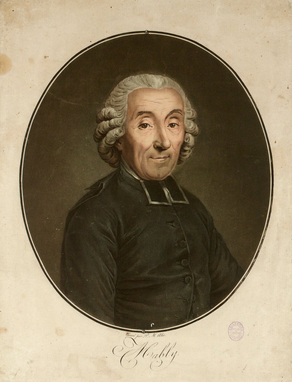 Portrett av Gabriel Bonnot de Mably 1709-1785, ca. 1790. av Pierre Michel Alix