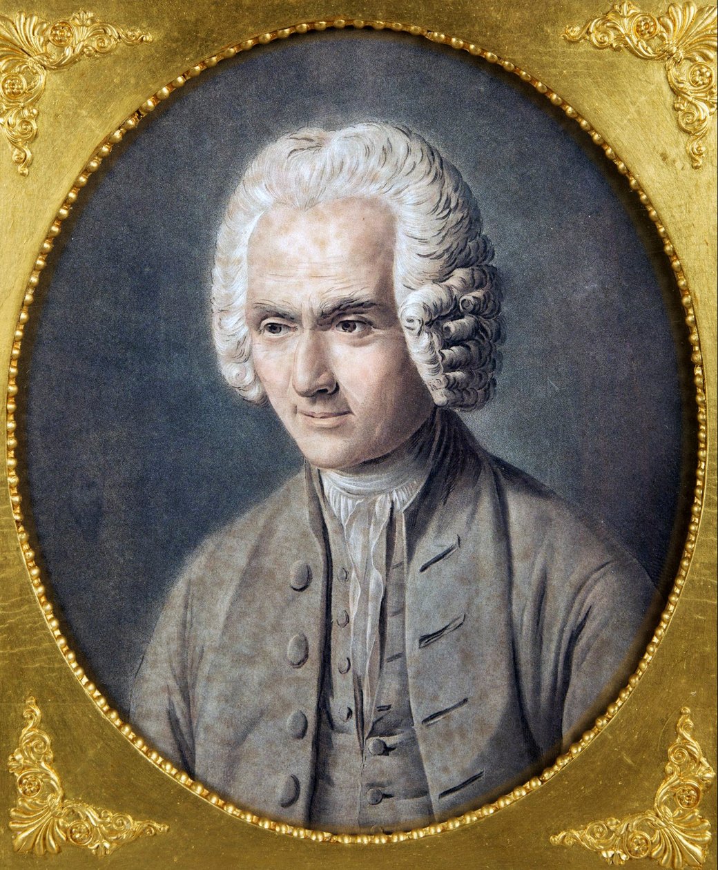 Portrett av Jean-Jacques Rousseau (1712-1778) av Alix, Pierre Michel (1762-1817). Akvatint, størrelse : 40,5x36, , Privat samling av Pierre Michel Alix