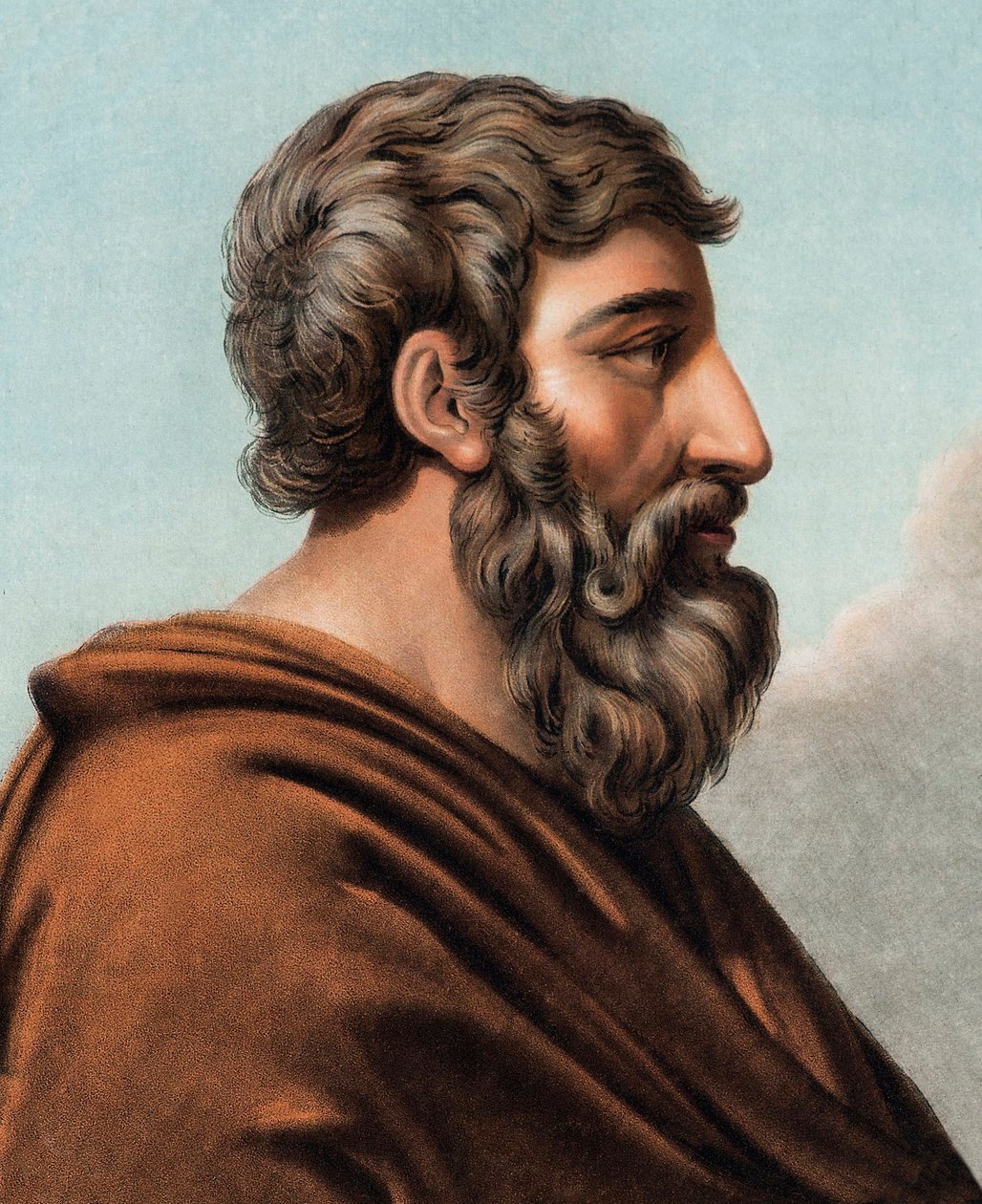 Portrett av Lycurgue (Lykourgos) mytiske lovgiver i Sparta (9. eller 8. århundre f.Kr.). (Lycurgus of Sparta) Gravering av Pierre Michel Alix (1762-1817) av Pierre Michel Alix