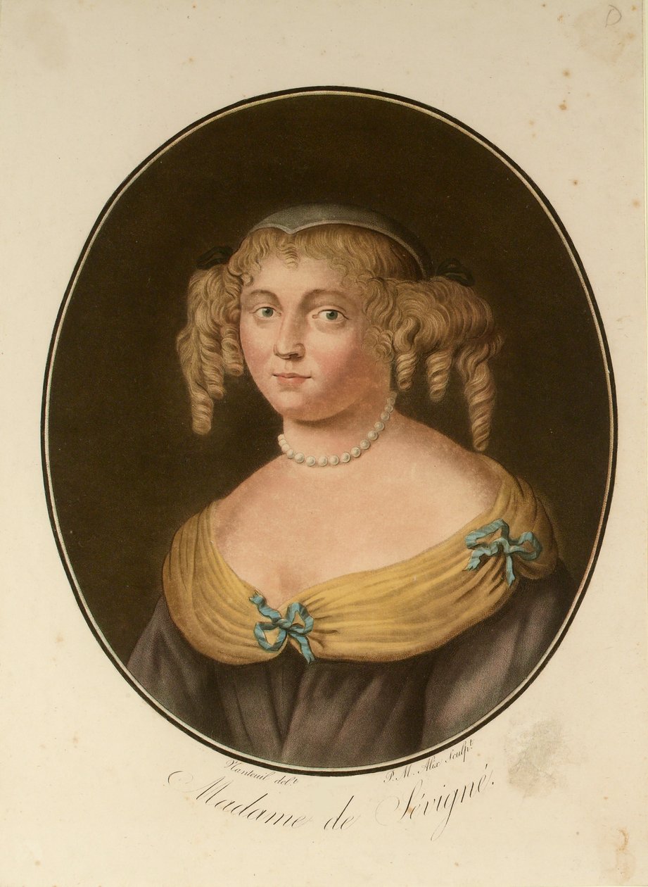 Portrett av Marie de Rabutin-Chantal, Marquise de Sévigné 1626-1696, 1797. av Pierre Michel Alix