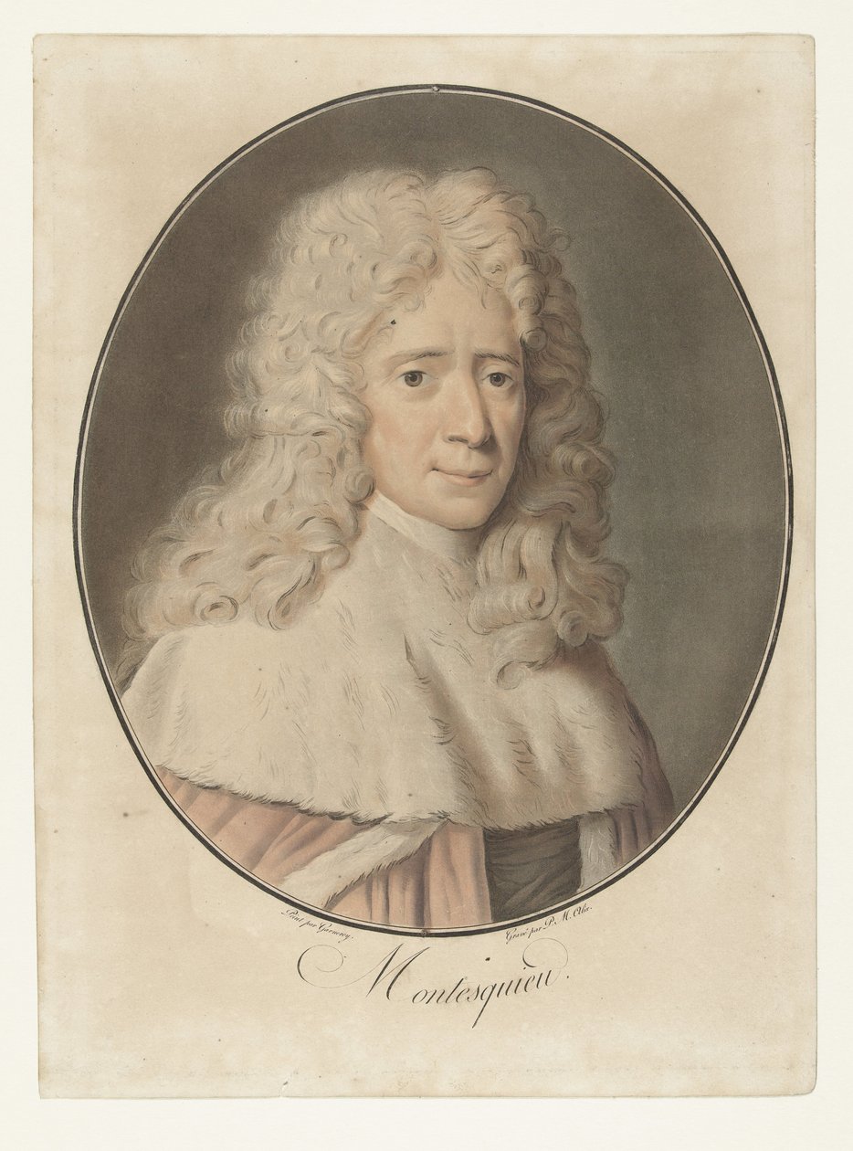 Portrett av Charles de Montesquieu Montesquieu (tittel på objekt) Collection of Great Men (serietittel) av Pierre Michel Alix