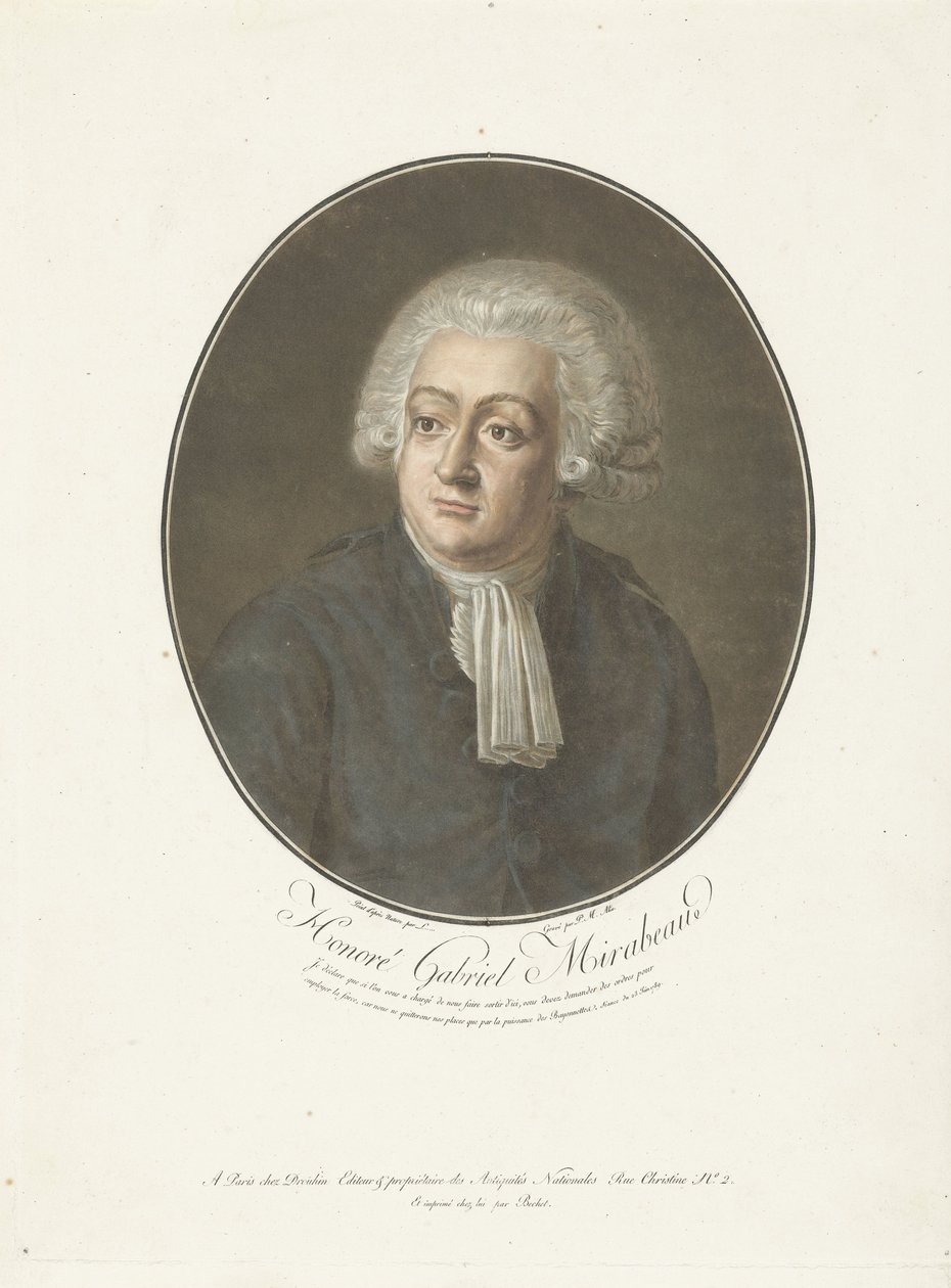 Portrett av Honoré Gabriel Mirabeau Honoré Gabriel Mirabeau (tittel på objekt) Collection of Great Men (serietittel) av Pierre Michel Alix
