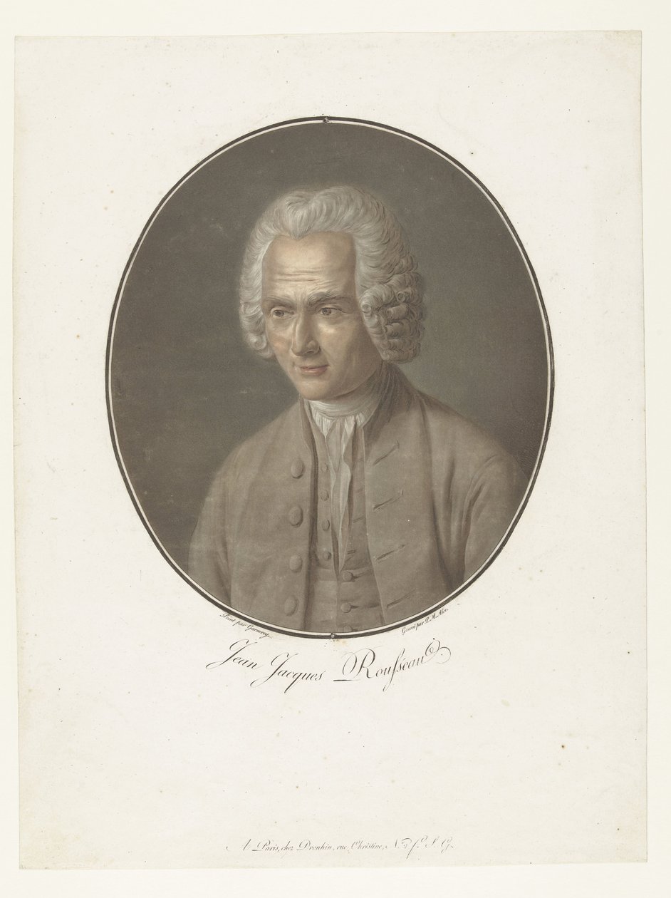 Portrett av Jean-Jacques Rousseau Jean-Jacques Rousseau (tittel på objekt) Collection of Great Men (serietittel) av Pierre Michel Alix