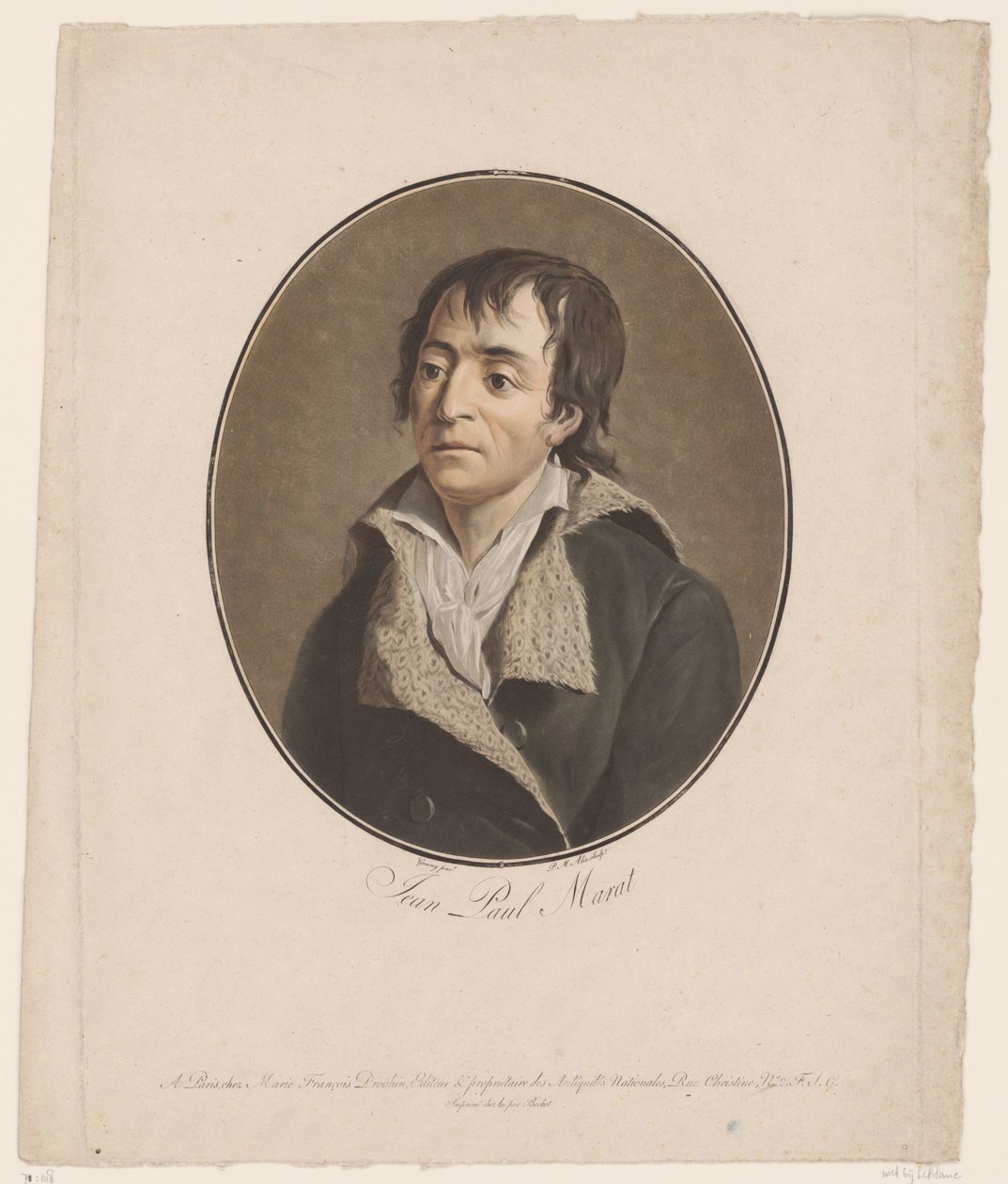 Portrett av Jean Paul Marat Jean Paul Marat (tittel på objekt) Collection des Grands Hommes (serietittel) av Pierre Michel Alix