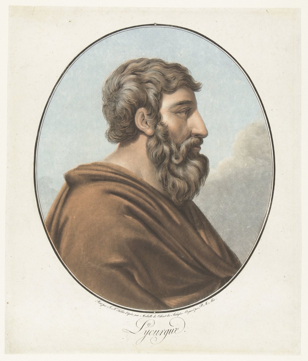 Portrett av Lycurgus Lycurgus (tittel på objekt) Collection of Great Men (serietittel) av Pierre Michel Alix