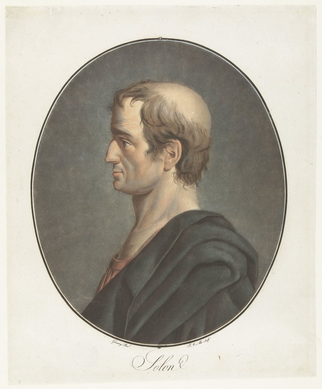 Portrett van Solon Solon (tittel på objekt) Collection of Great Men (serietittel) av Pierre Michel Alix